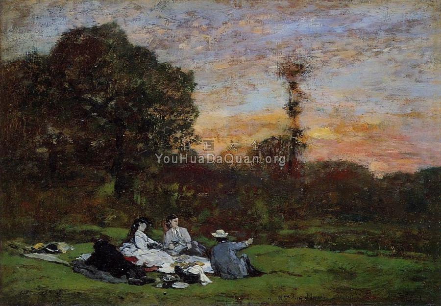 Luncheon on the Grass, the Family of Eugene Manet - 尤金·布丹